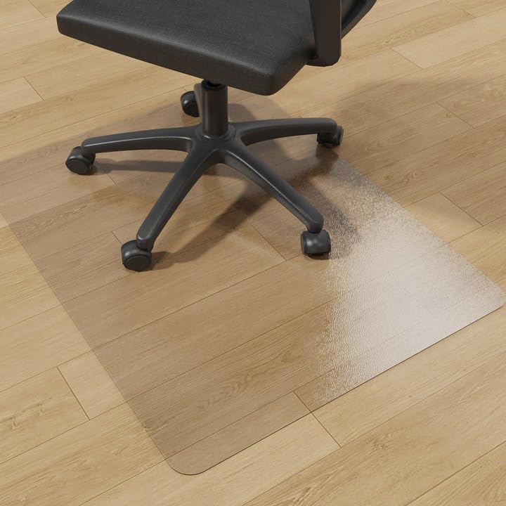 FUNMAT Clear Chair Mat, 36" x 28" Office Chair Mat for Hard Floors, Floor Protector Desk Mat for Gaming Chair, Vinyl Floor Mat for Home Office Kichen Living Room, Not for Carpet - Image 1
